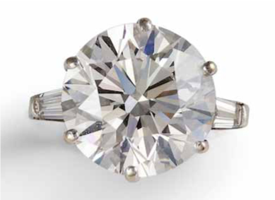 A diamond single - stone ring, diamond 8.53 carat total. Sold – €85.000
