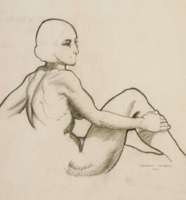 Laurence Campbell RHA (1911-1964) Seated Nude Penc..., Fine Irish Art at Adams Auctioneers