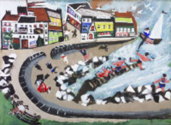 Gretta Bowen (1880-1981) Seaside Trippers Gouache,..., Fine Irish Art at Adams Auctioneers
