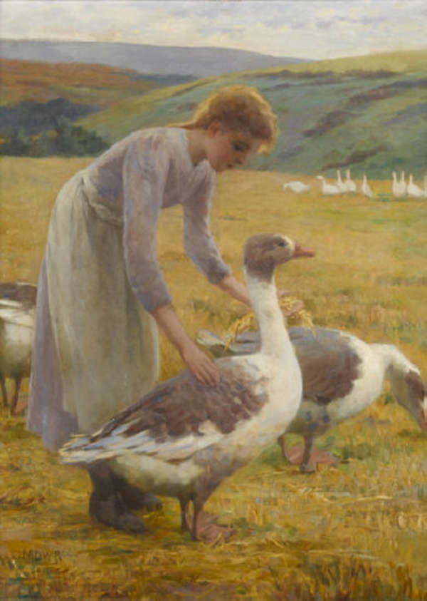 Maria Dorothy Webb (Exh. 1881-1910) The Goose Girl..., Fine Irish Art at Adams Auctioneers