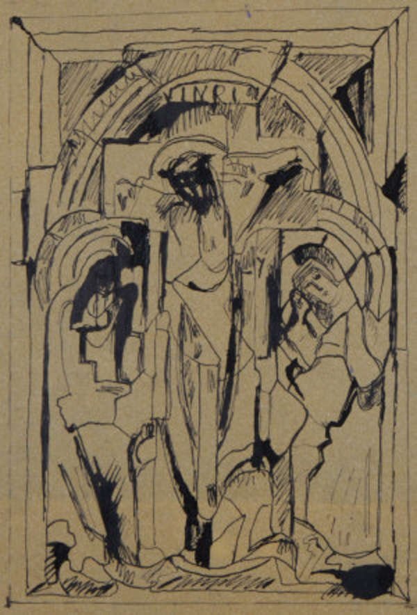 Evie Hone HRHA (1894-1955) Crucifixtion with Saint..., Fine Irish Art at Adams Auctioneers