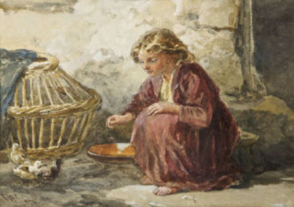 Francis William Topham (1808-1877) Young Girl Feed..., Fine Irish Art at Adams Auctioneers