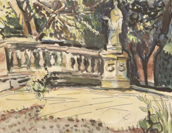 Caroline Scally (1886-1973) Statue in the garden, ..., Fine Irish Art at Adams Auctioneers