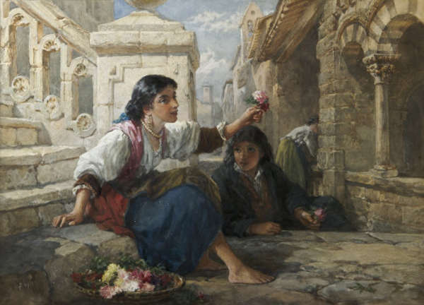 Francis William Topham RA OWS (1808 - 1877) A Flow..., Fine Irish Art at Adams Auctioneers