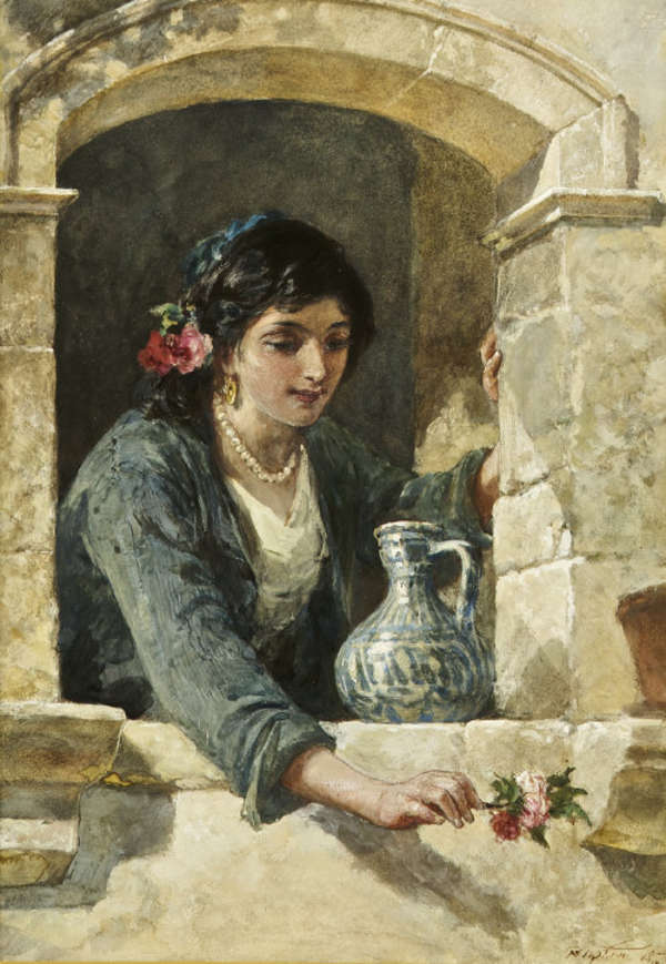 FRANCIS WILLIAM TOPHAM RA OWS (1808-1877) A Rose f..., Fine Irish Art at Adams Auctioneers