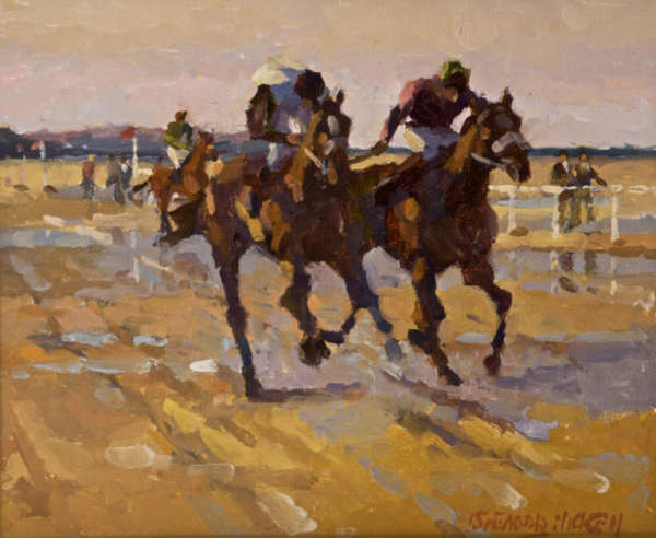 Desmond Hickey (1937-2007) Driving In - Laytown Ra..., Fine Irish Art at Adams Auctioneers