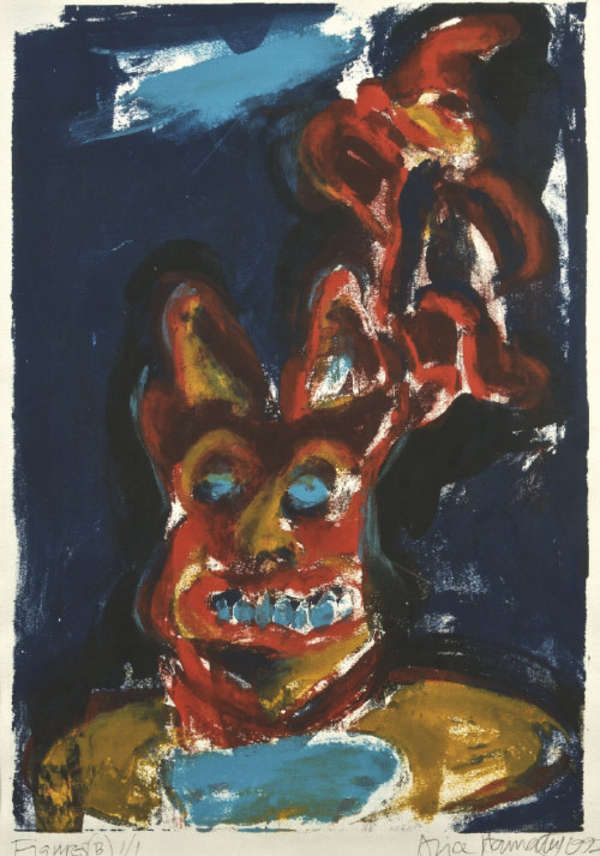 ALICE HANRATTY (b.1939) Halloween Figure Monoprint..., Fine Irish Art at Adams Auctioneers