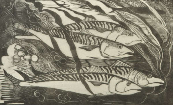 MARGARET STOKES (1915-1996) Mackerel Woodcut, 26.7..., Fine Irish Art at Adams Auctioneers