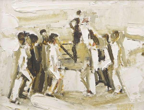 John B. Vallely (b.1941) Fiddler and Dancers Oil o..., Fine Irish Art at Adams Auctioneers