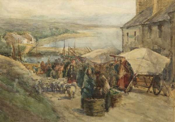 Lady Kate Dobbin (1868 - 1955)				 Market Day, Rou..., Fine Irish Art at Adams Auctioneers