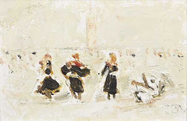 John B. Vallely (b.1941) Algerian Dancers Oil on b..., Fine Irish Art at Adams Auctioneers