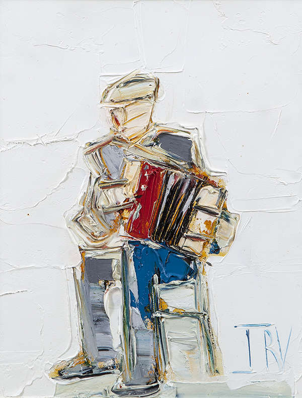 John B. Vallely (b.1941) The Accordion Player Oil ..., Fine Irish Art at Adams Auctioneers
