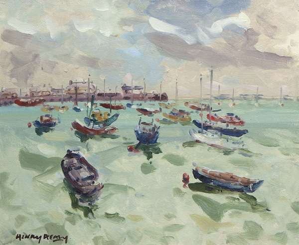 Henry Healy RHA (1909-1982) Boats at Howth Harbour..., Fine Irish Art at Adams Auctioneers