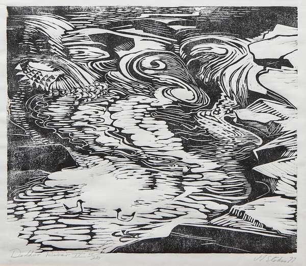 Margaret Stokes (1915-1996) Dodder River II  Woodc..., Fine Irish Art at Adams Auctioneers