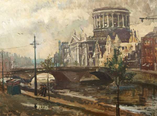 Kathleen Fox (1880-1963) Ruins of the Four Courts ..., Fine Irish Art at Adams Auctioneers
