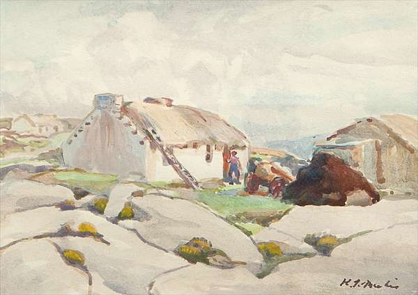 Kathleen Mackie ARUA (1899 - 1996) The Thatchers  ..., Fine Irish Art at Adams Auctioneers