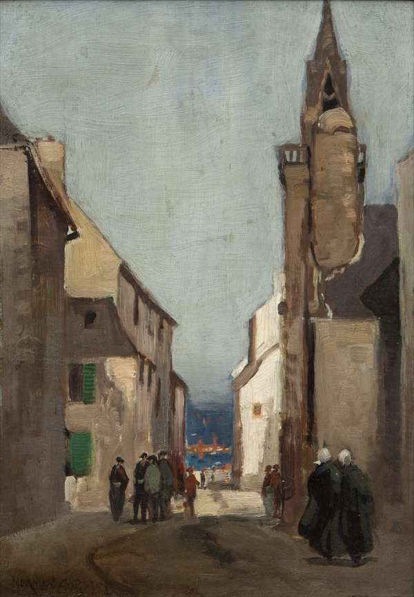 Norman Garstin (1847-1926)Figures in a Breton Stre..., Fine Irish Art at Adams Auctioneers