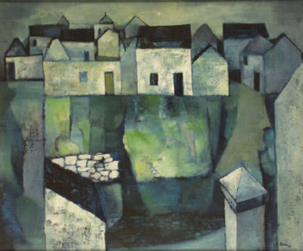 Tate Adams (b.1922) Deserted village Oil on board,..., Fine Irish Art at Adams Auctioneers