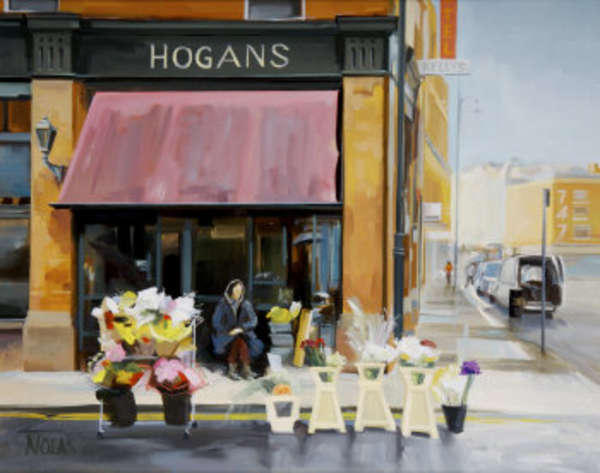 David Nolan (b.1966) Seated Flower Seller at Hogan..., Fine Irish Art at Adams Auctioneers