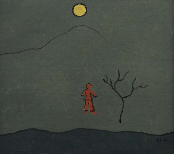 KENNETH HALL (1913-1946) Red Man, Yellow Moon (193..., Fine Irish Art at Adams Auctioneers