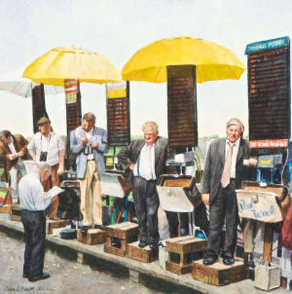 John A. Blakey (b.1952) The Leopardstown Bookies W..., Fine Irish Art at Adams Auctioneers