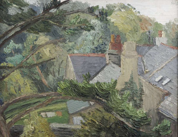 MARGARET STOKES (1915-1996) Roof tops Oil on board..., Fine Irish Art at Adams Auctioneers