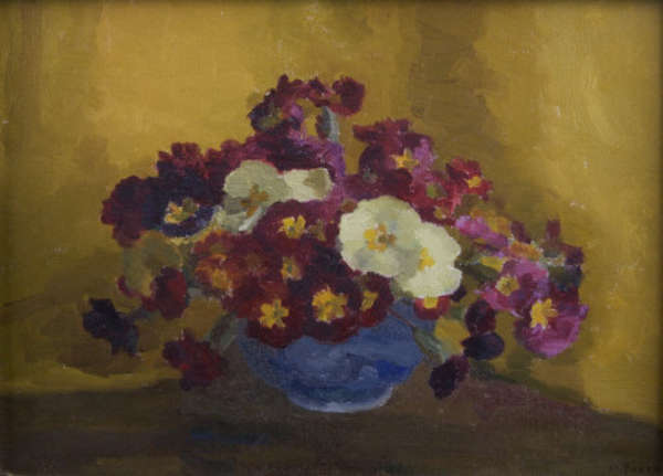 MOYRA BARRY (1886 - 1990) Primroses Oil on canvas,..., Fine Irish Art at Adams Auctioneers