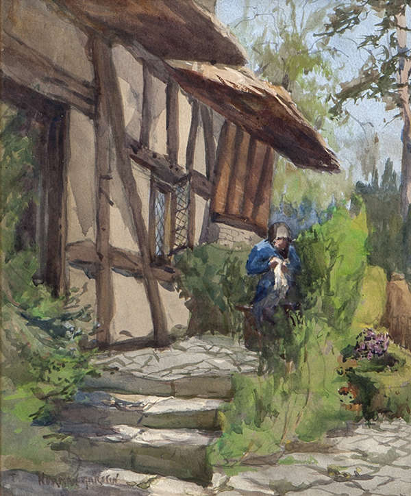 Norman Garstin RA (1847-1926) Old Woman by a Cotta..., Fine Irish Art at Adams Auctioneers