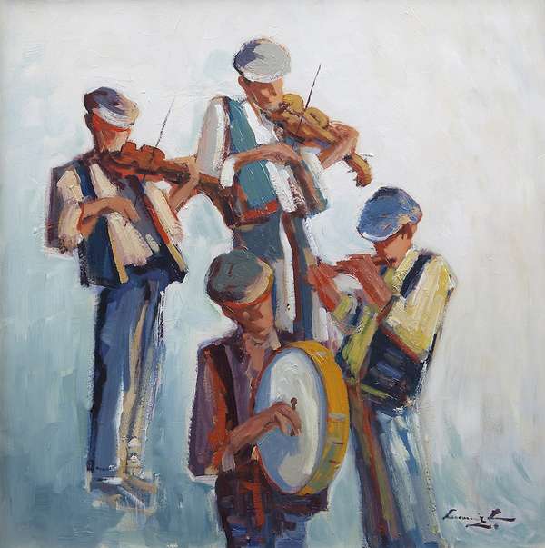 Willie Cunningham (b.1946) A Lively Jig Oil on boa..., Fine Irish Art at Adams Auctioneers