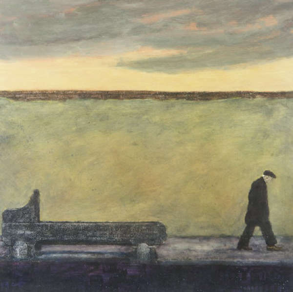 BRIAN PALM (b.1965) Old Man Walking by the Sea Oil..., Fine Irish Art at Adams Auctioneers