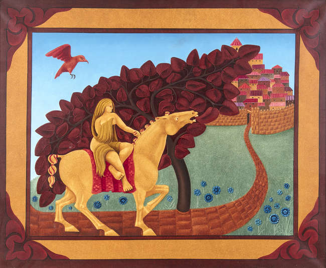 Barry Castle (1935-2006)
Queen of Sheba
Oil on boa..., Fine Irish Art at Adams Auctioneers