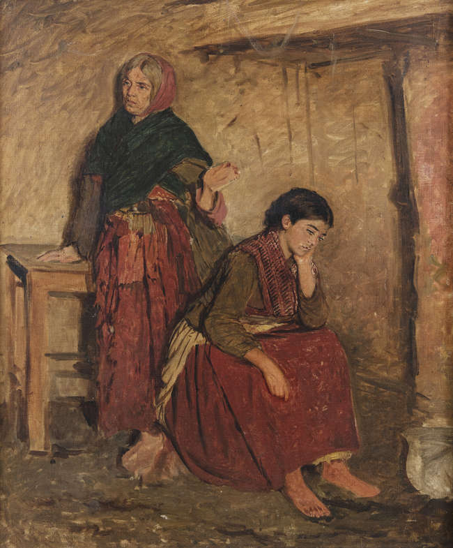 Aloysius O'Kelly (1853-1936)
Figures in a Cottage ..., Fine Irish Art at Adams Auctioneers