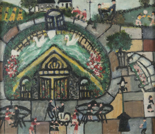 Gretta Bowen (1880-1981)
Dublin Park (c.1968)
Oil ..., Fine Irish Art at Adams Auctioneers