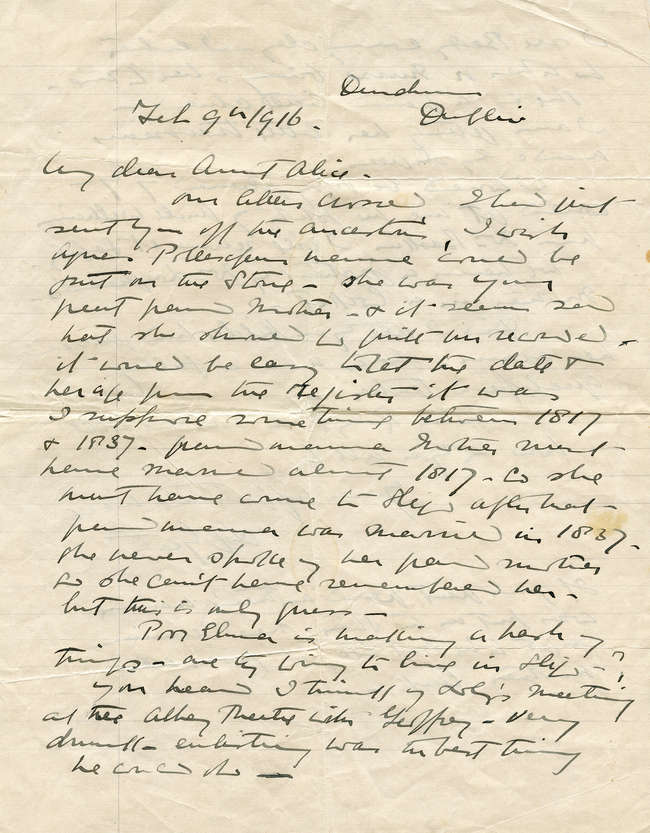 YEATS, LILY
Autograph letter signed by Lily Yeats ..., Fine Irish Art at Adams Auctioneers