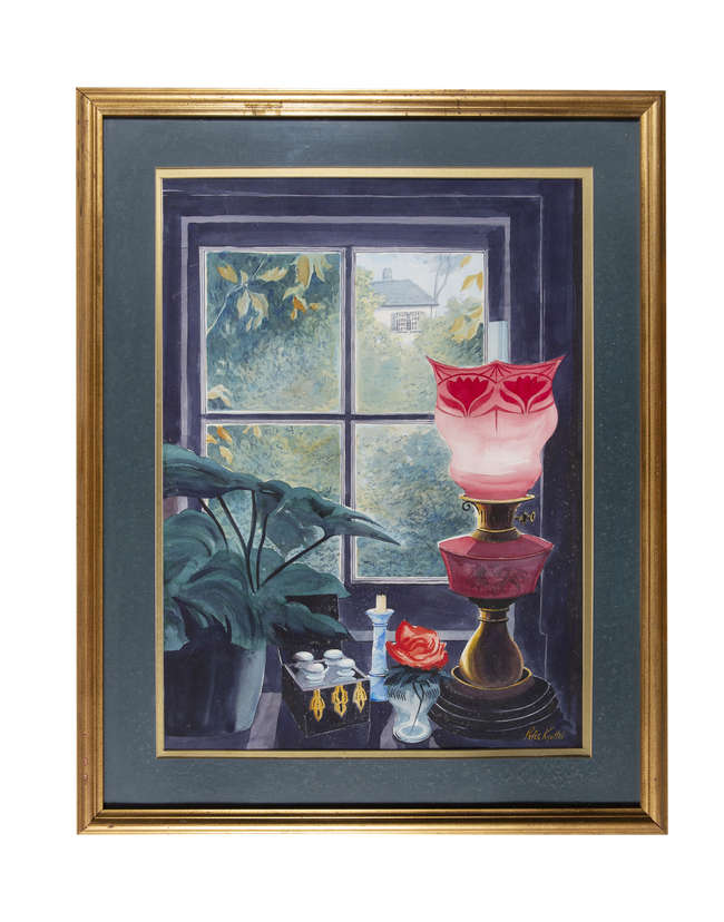 PETER KNUTTEL 
Still Life of a flower, candle and ..., Fine Irish Art at Adams Auctioneers