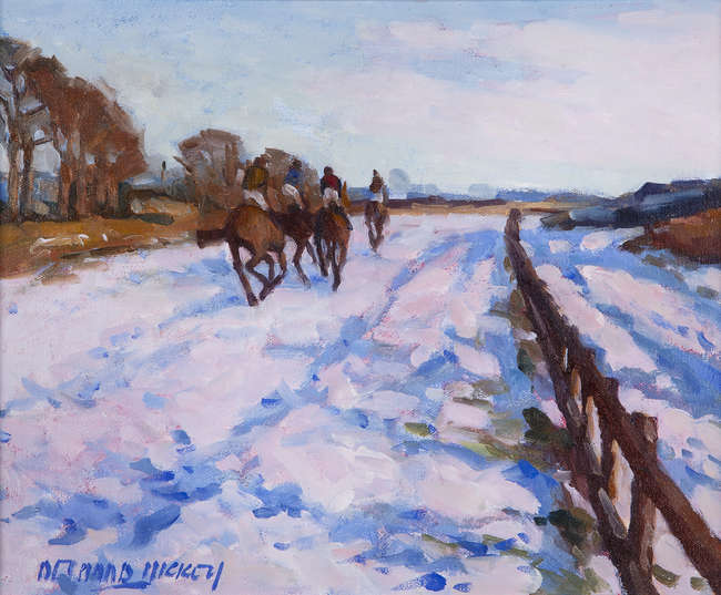 Desmond Hickey (1937-2007)
On the Gallops
Oil on b..., Fine Irish Art at Adams Auctioneers