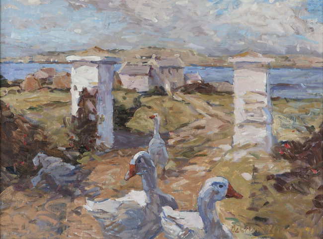 Desmond Hickey (1937 - 2007)
Landscape with Geese, Fine Irish Art at Adams Auctioneers