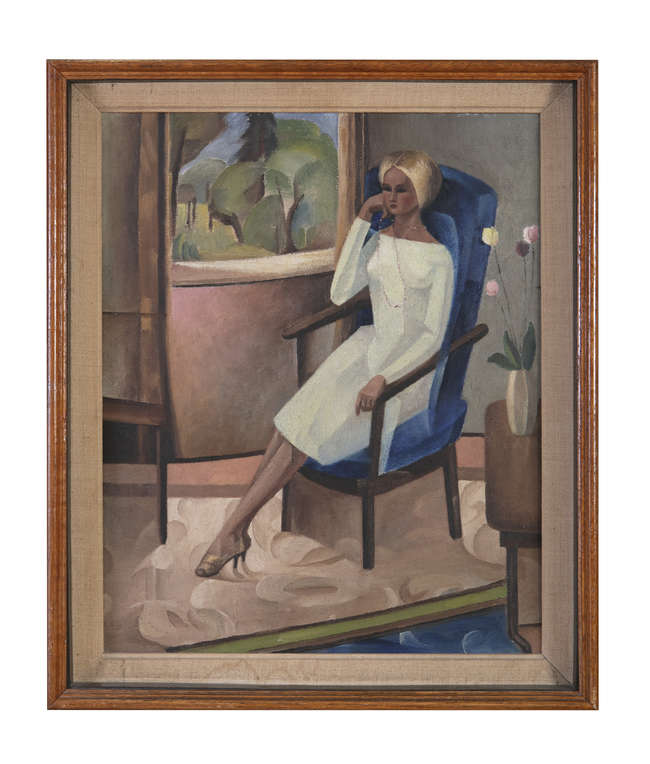 UNA WATTERS (1918-1965)
Blonde in a Blue Chair
Oil..., Fine Irish Art at Adams Auctioneers