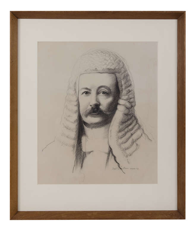 SEAN O'SULLIVAN 
Portrait of a Judge 
Graphite dra..., Fine Irish Art at Adams Auctioneers