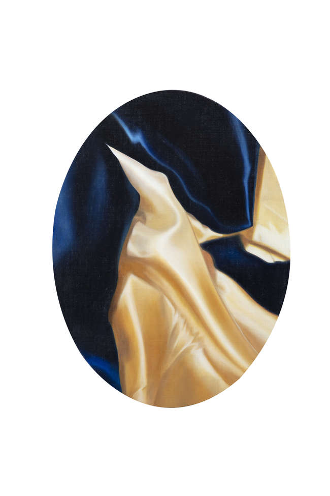 CLAIRE KERR (b.1968)
Oval Satin Blue and White No...., Fine Irish Art at Adams Auctioneers