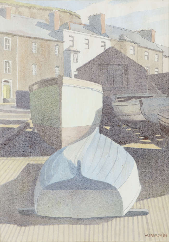 WILLIAM CARRON (b.1930)
Boats, Howth
Watercolour, ..., Fine Irish Art at Adams Auctioneers