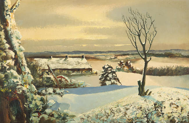 Daniel O'Neill (1920-1974)
Snow, Co. Down 
Oil o..., Fine Irish Art at Adams Auctioneers