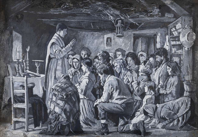 Aloysius O'Kelly RHA (1853-1936)
'Mass in a Conne..., Fine Irish Art at Adams Auctioneers