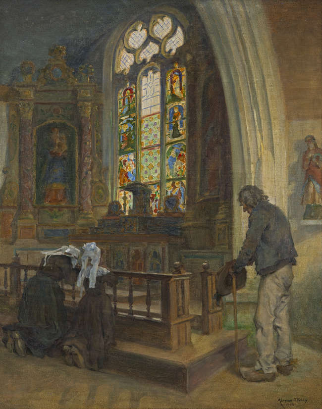 Aloysius O'Kelly RHA (1853-1936) 
Inside the Chap..., Fine Irish Art at Adams Auctioneers