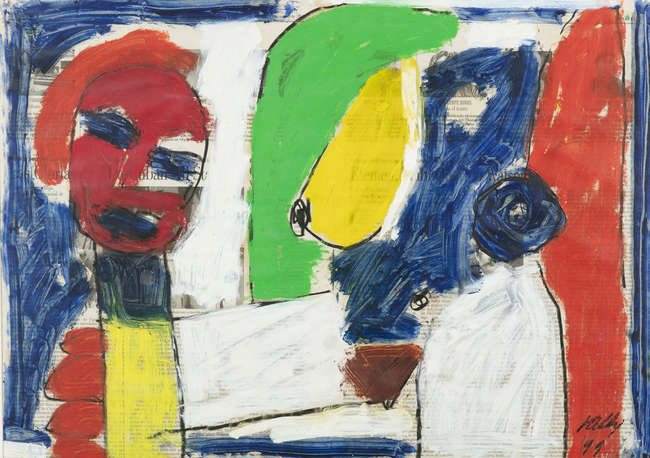 PHIL KELLY (1950-2010)
The Red Face
Oil on paper..., Fine Irish Art at Adams Auctioneers