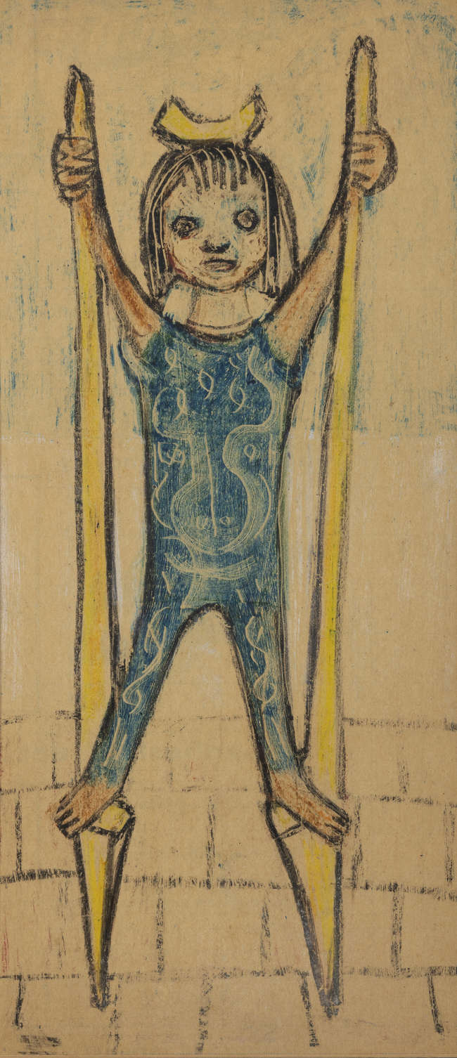 Gerard Dillon (1916-1971) 
Girl on Stilts
Crayon..., Fine Irish Art at Adams Auctioneers