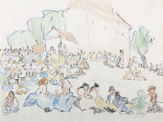 Mary Swanzy HRHA (1882-1978)
Crowd Relaxing Outsi..., Fine Irish Art at Adams Auctioneers