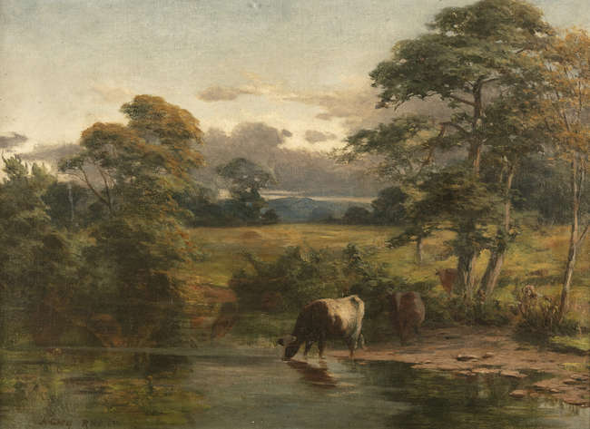 Alfred Grey RHA (1845-1926)
Cattle by a River at ..., Fine Irish Art at Adams Auctioneers