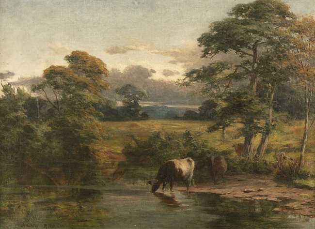Alfred Grey RHA (1845-1926)
Cattle by a River at ..., Fine Irish Art at Adams Auctioneers