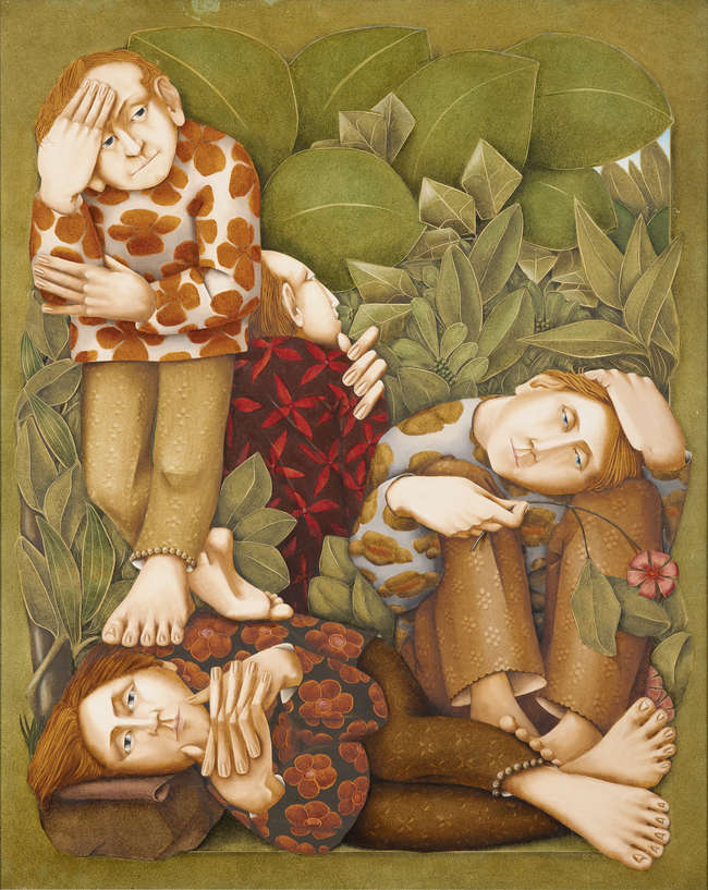 Barry Castle (1935 - 2006)
Four Figures
Oil on b..., Fine Irish Art at Adams Auctioneers